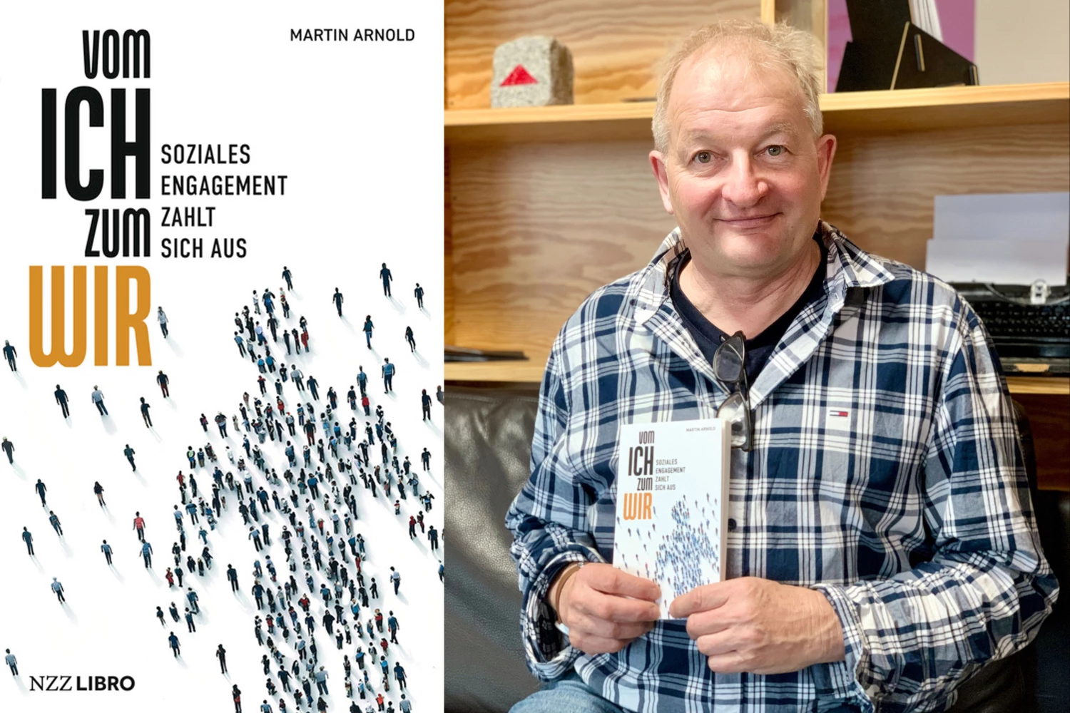 Martin Arnold hält Buch mit dem Titel «Vom Ich zum Wir» in den Händen