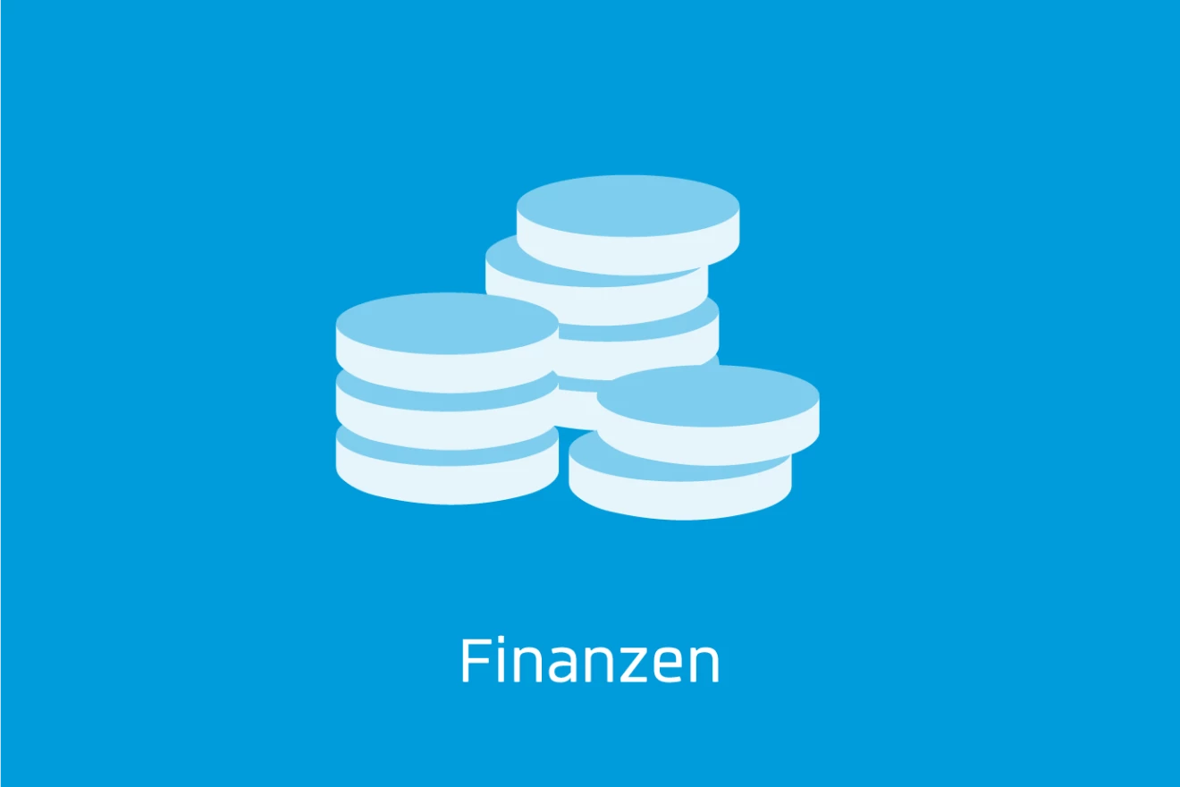 Dienstleistung Finanzen: Icon mit Münzstapeln